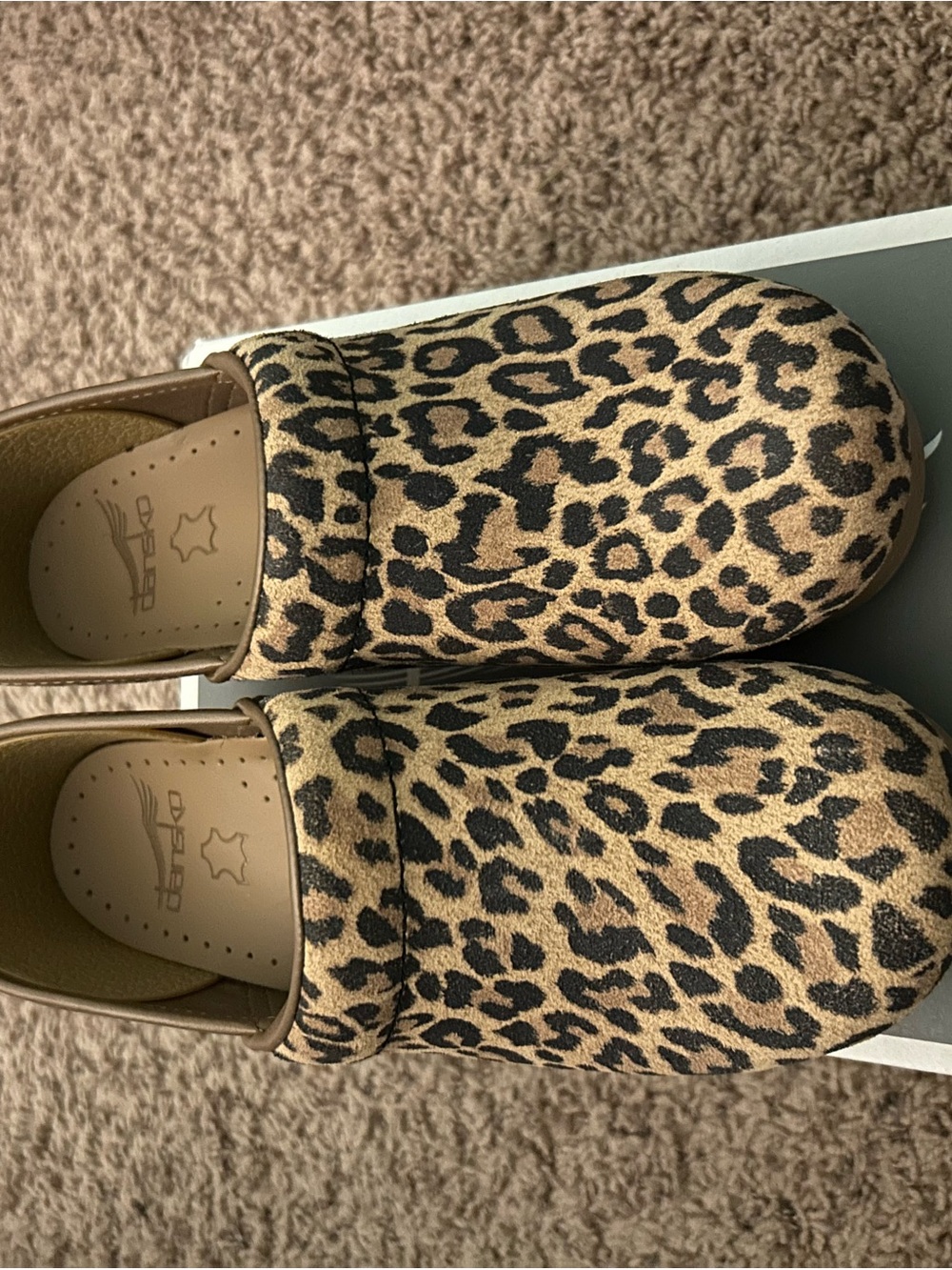 Dansko women’s Leopard Print Slip-On Clogs. BNIB